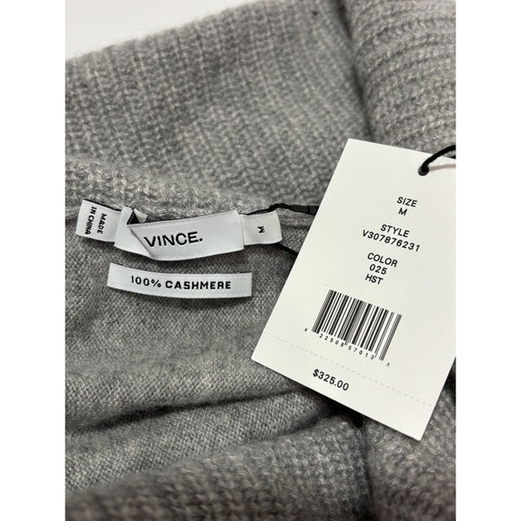 NWT $325 Vince Womens Gray 100% Cashmere Cowl Neck Tunic Sweater Sz M Quiet Luxe - Picture 4 of 9